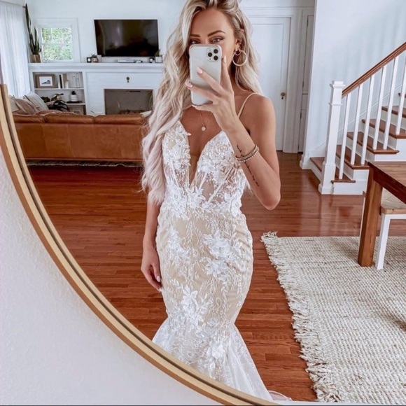 Lulus Luxe To Be Loved White Embroidered Lace Trumpet Maxi Dress - Picture 5 of 15